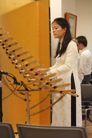 A young Vietnamese playing the t'rung