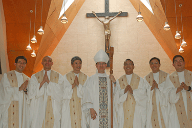Ordination to the priesthood of Xavier Alpasa, Francis Alvarez, Jason Dy, Oliver Dy, Frank Dennis Savadera, and Antonio Roberto Sian by Imus Bishop Luis Antonio Tagle