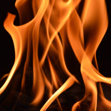 A burning chaff
