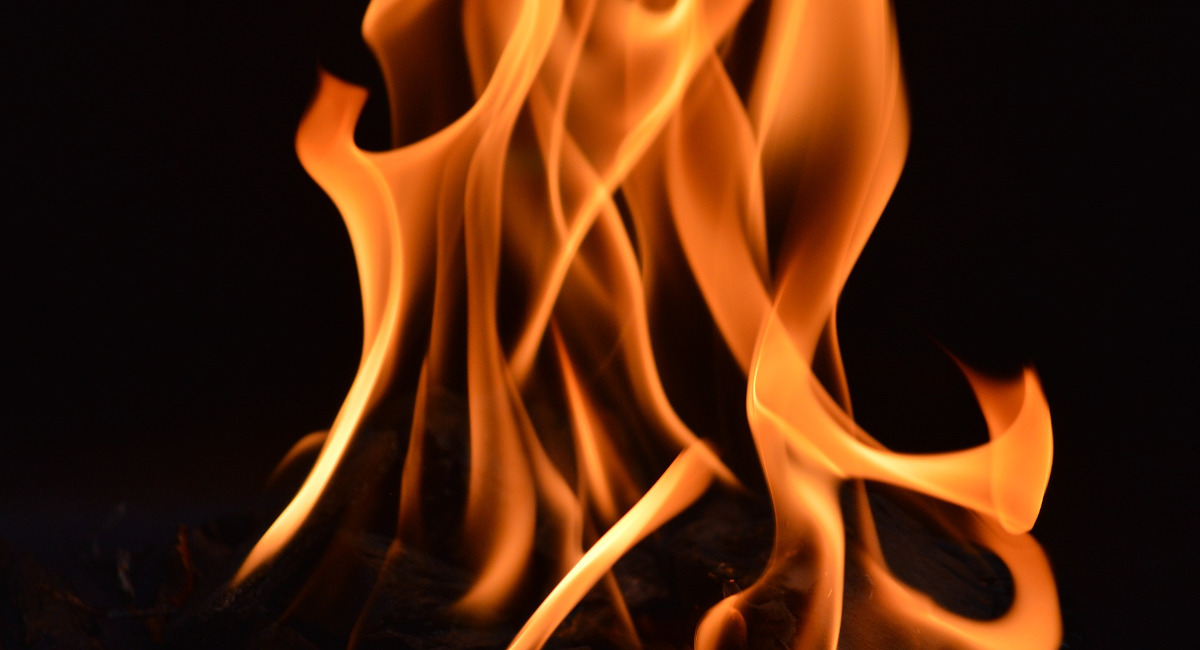 A burning chaff